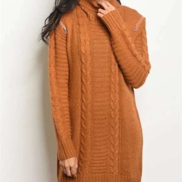 Chunky knit cable sweater dress - Picture 1 of 5